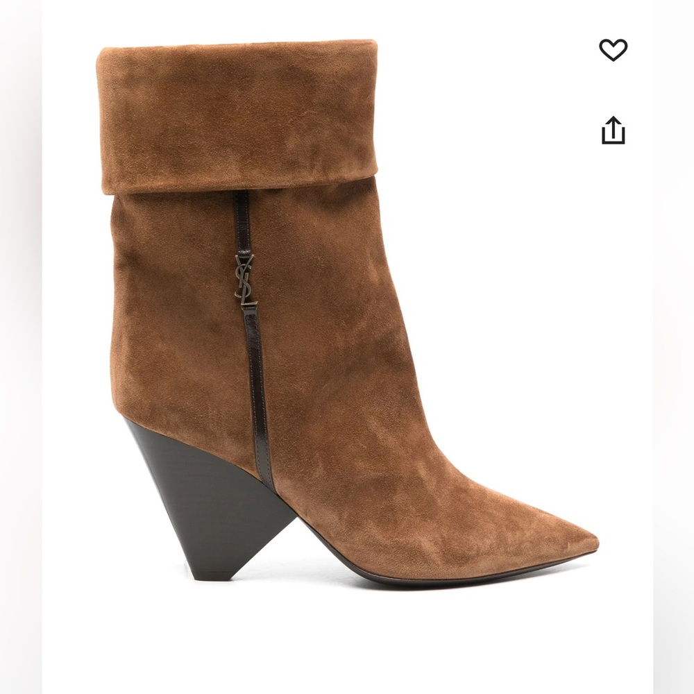 Saint Laurent Brown Suede Ankle Boots